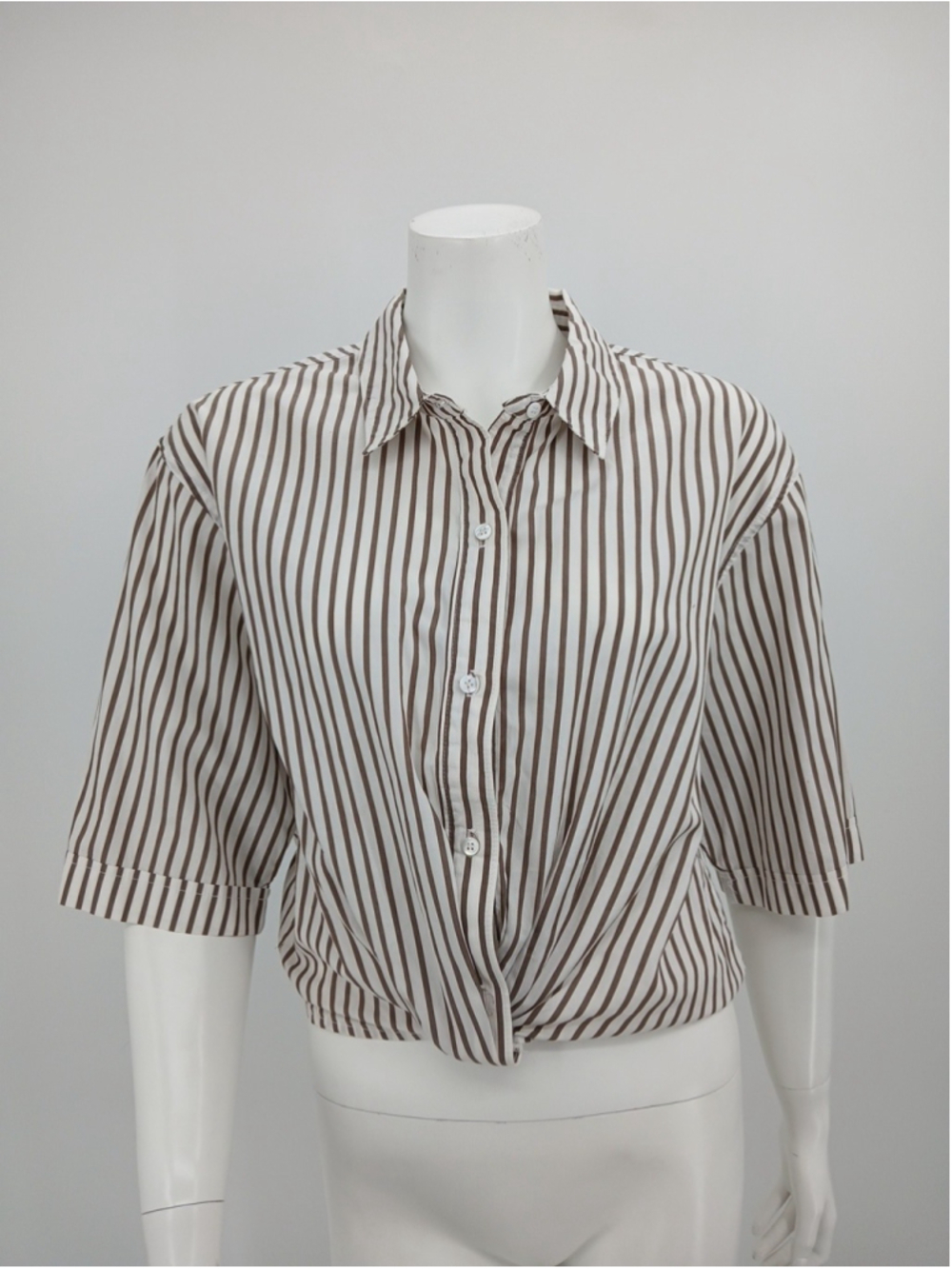 Stateside Womens 100% Cotton Striped Cropped Top Size M